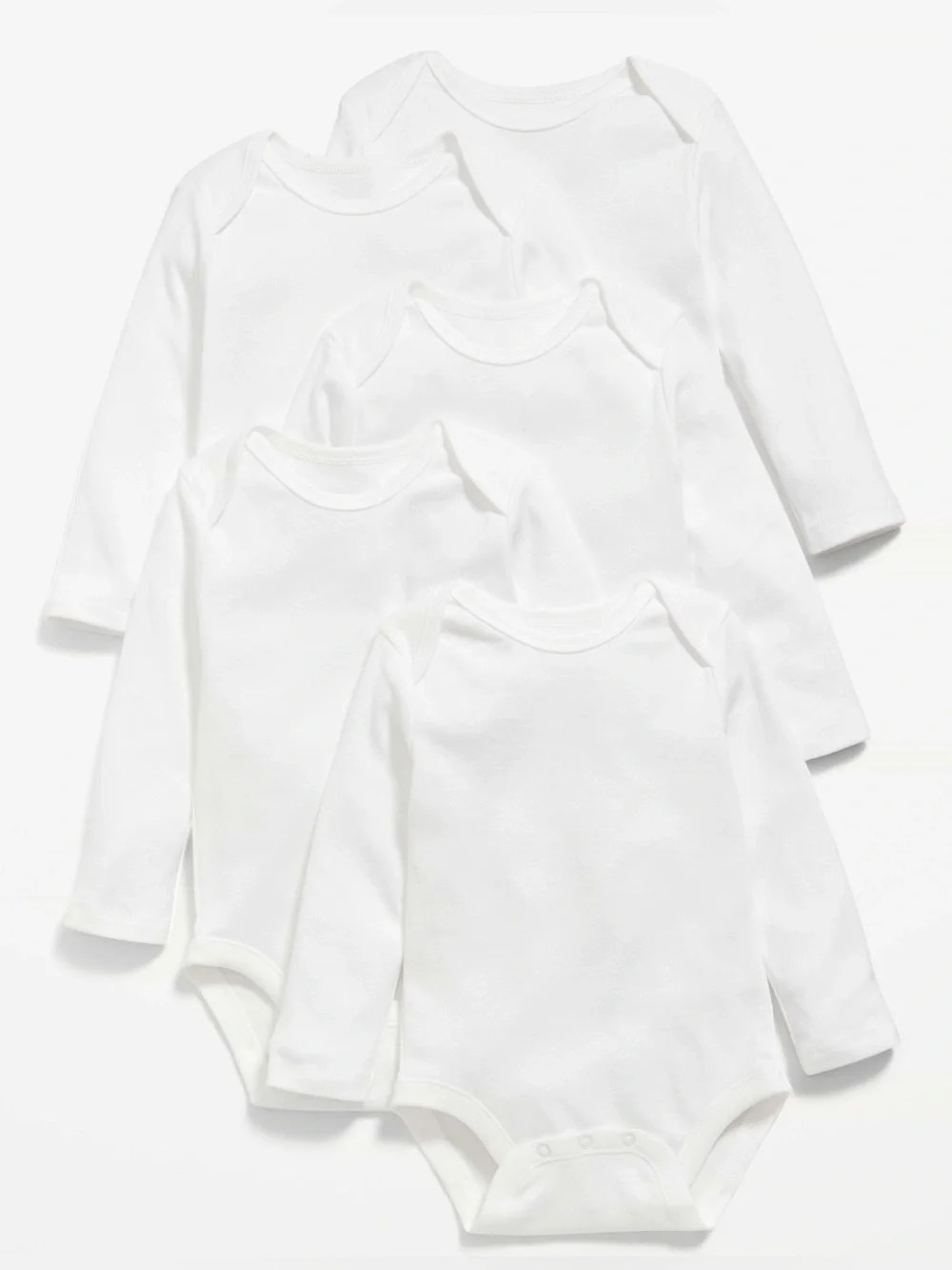 🆕 5-Pack Baby Old Navy Unisex Bodysuit White 6-12M